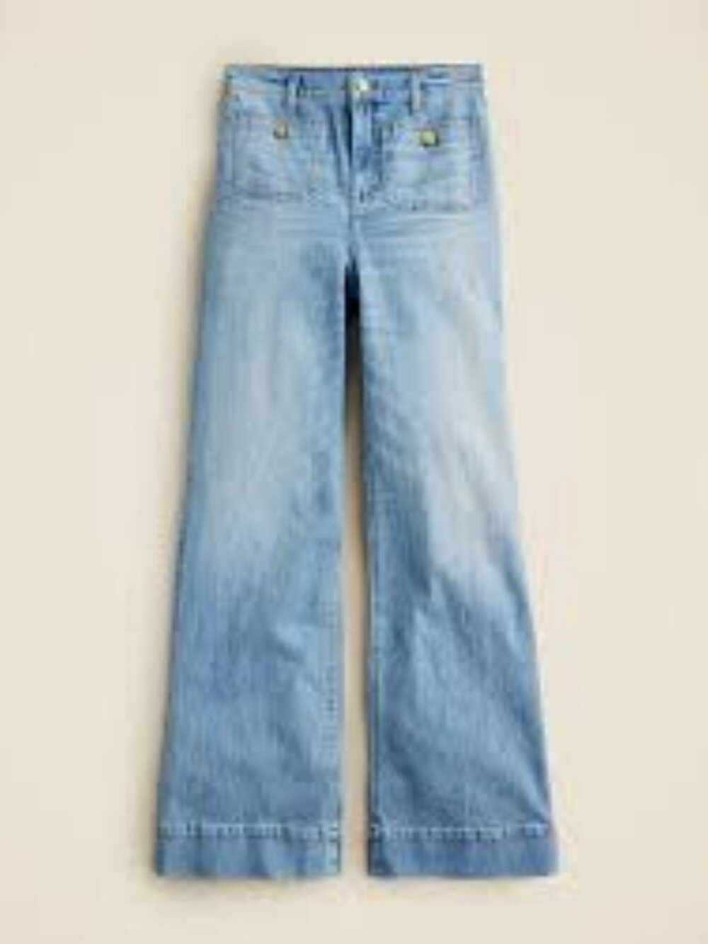 NWT J. Crew Sailor Denim High Rise Wide Leg Trouser Jeans in Blue River Wash - Picture 2 of 7